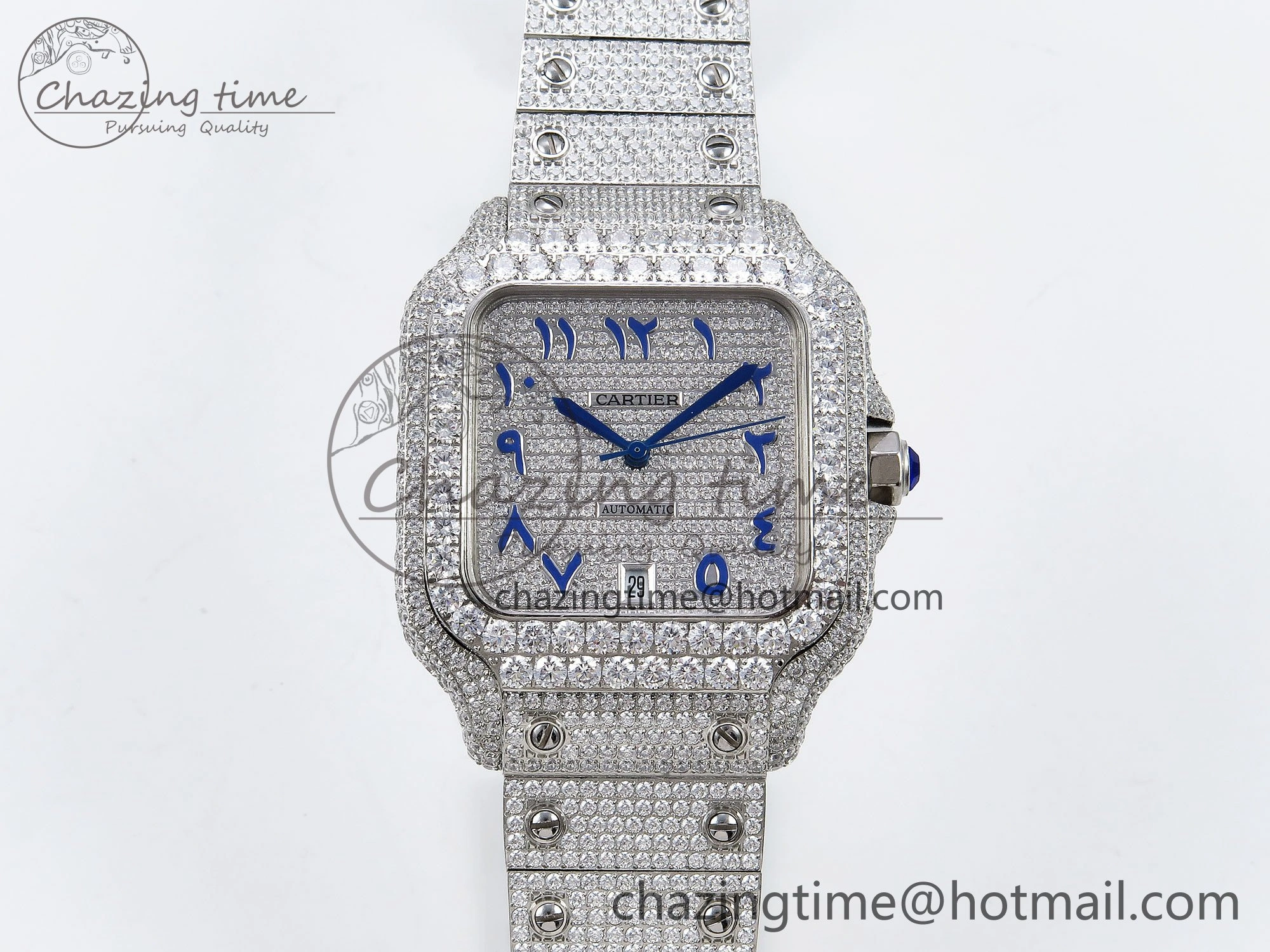 Elegant Santos De 40mm TWF 1:1 Best Edition SS Dial 904L SS Case and Bracelet A 5995