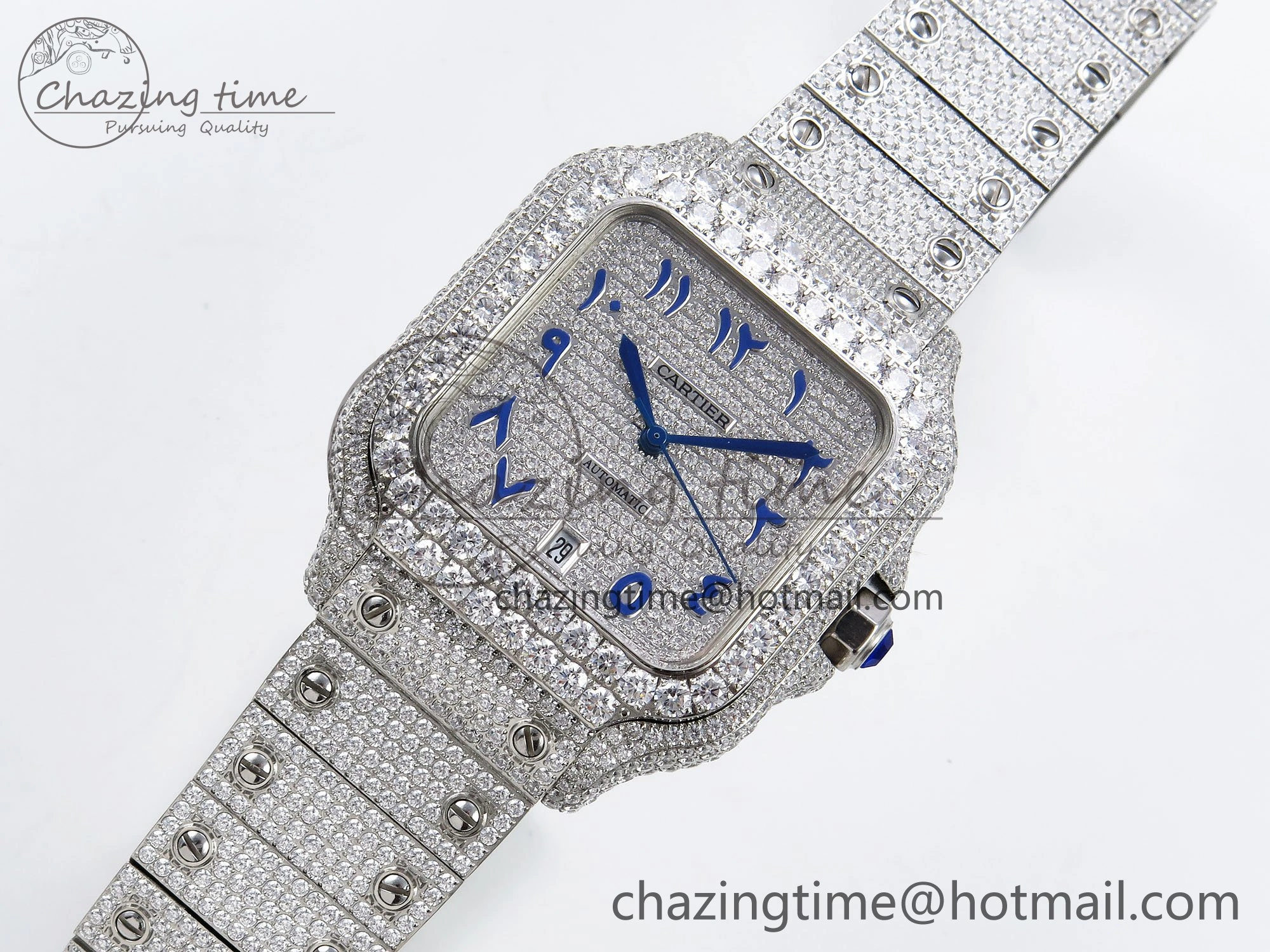 Elegant Santos De 40mm TWF 1:1 Best Edition SS Dial 904L SS Case and Bracelet A 5995