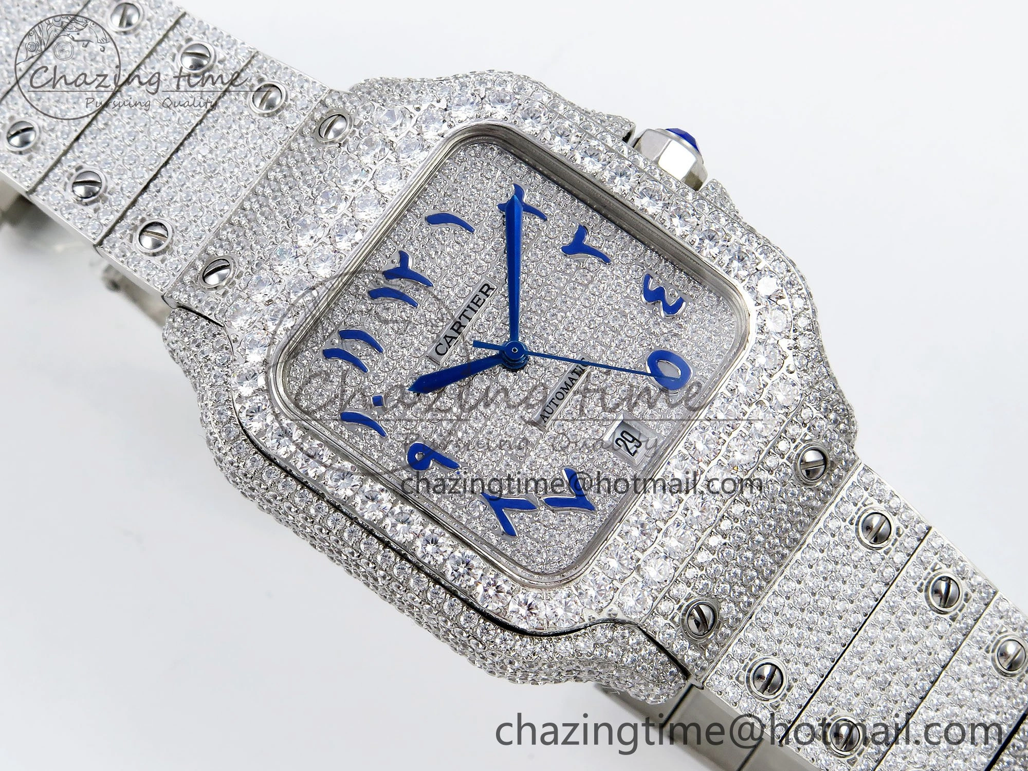 Elegant Santos De 40mm TWF 1:1 Best Edition SS Dial 904L SS Case and Bracelet A 5995