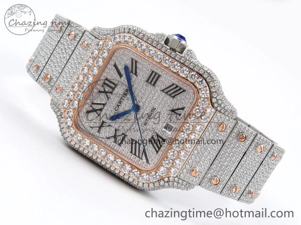 Santos De 40mm TWF 1:1 Best Edition SS Dial 904L SS RG Case and Bracelet A Soft 6011