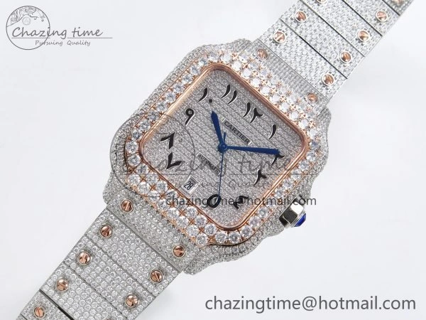 SoftTouch Santos De 40mm TWF 1:1 Best Edition SS Dial 904L SS RG Case and Bracelet A 6005