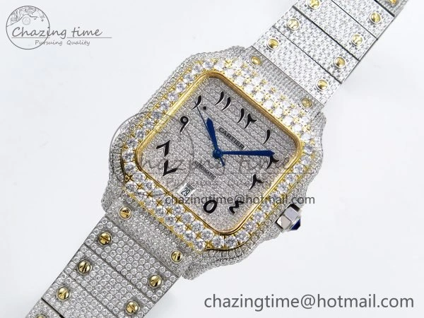 Santos De 40mm TWF 1:1 Best Edition SS Dial 904L SS YG Case and Bracelet A Timeless 6015