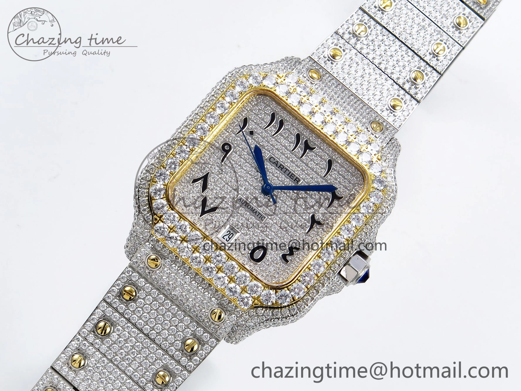 Santos De 40mm TWF 1:1 Best Edition SS Dial 904L SS YG Case and Bracelet A Timeless 6015