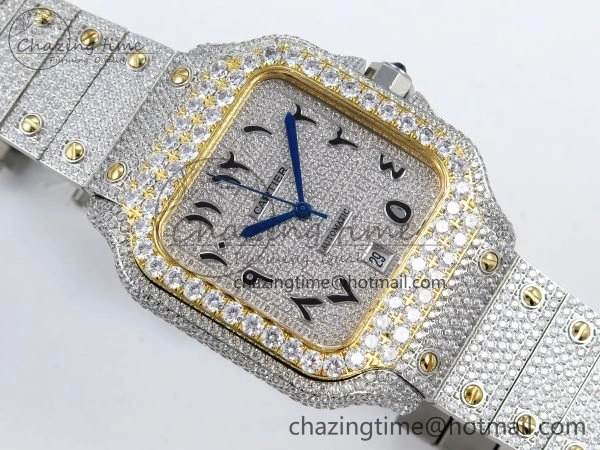 Santos De 40mm TWF 1:1 Best Edition SS Dial 904L SS YG Case and Bracelet A Timeless 6015