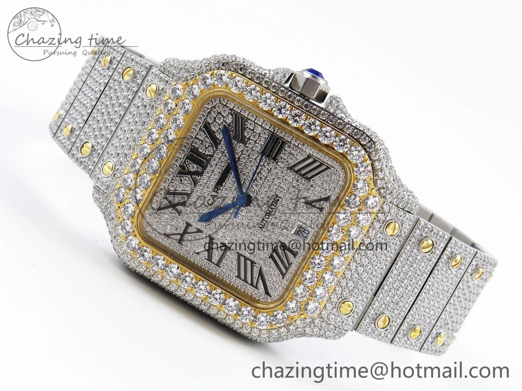 Santos De 40mm TWF 1:1 Best Edition SS Dial 904L SS YG Case and Bracelet A EasyMatch 6013