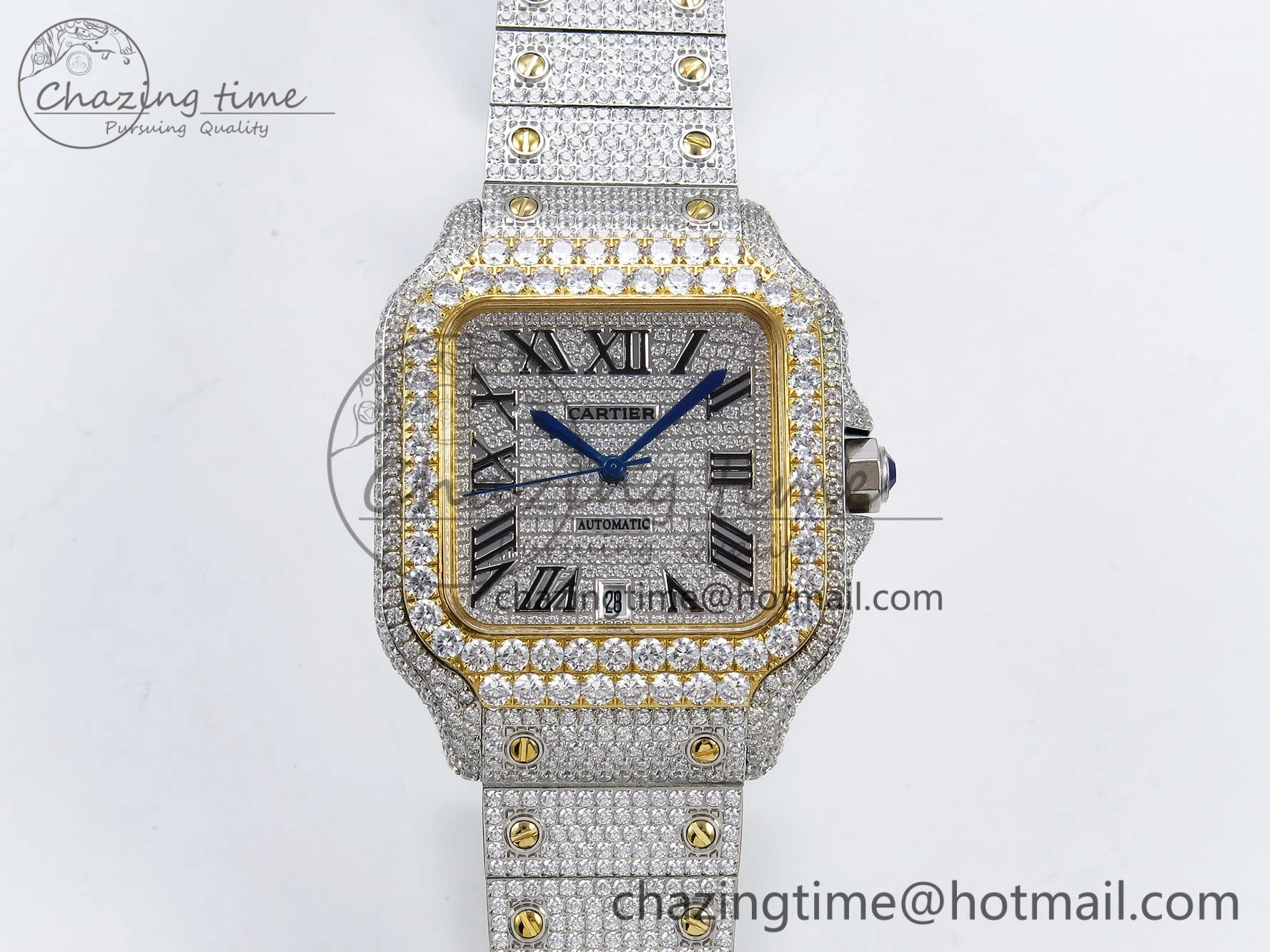Santos De 40mm TWF 1:1 Best Edition SS Dial 904L SS YG Case and Bracelet A EasyMatch 6013