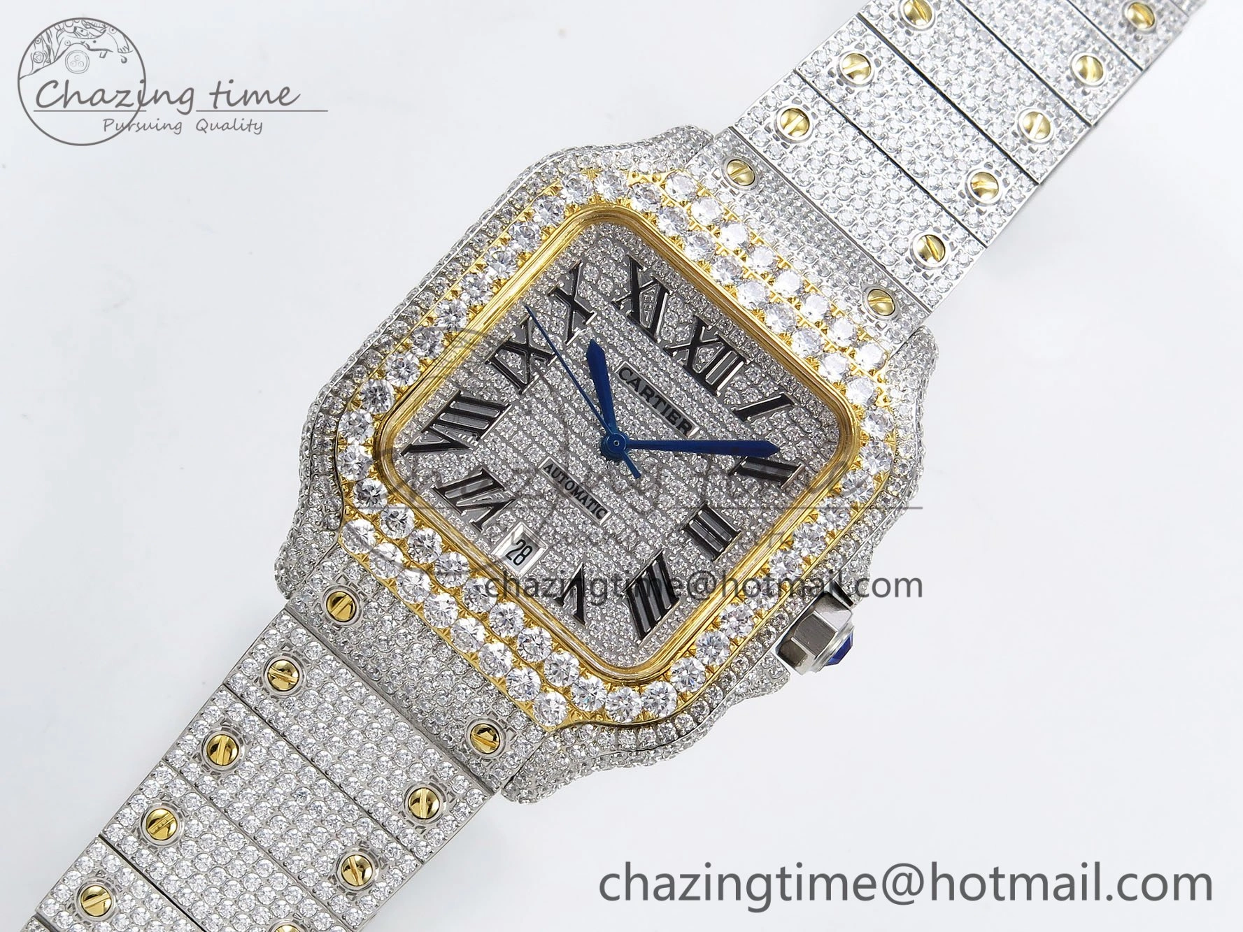 Santos De 40mm TWF 1:1 Best Edition SS Dial 904L SS YG Case and Bracelet A EasyMatch 6013