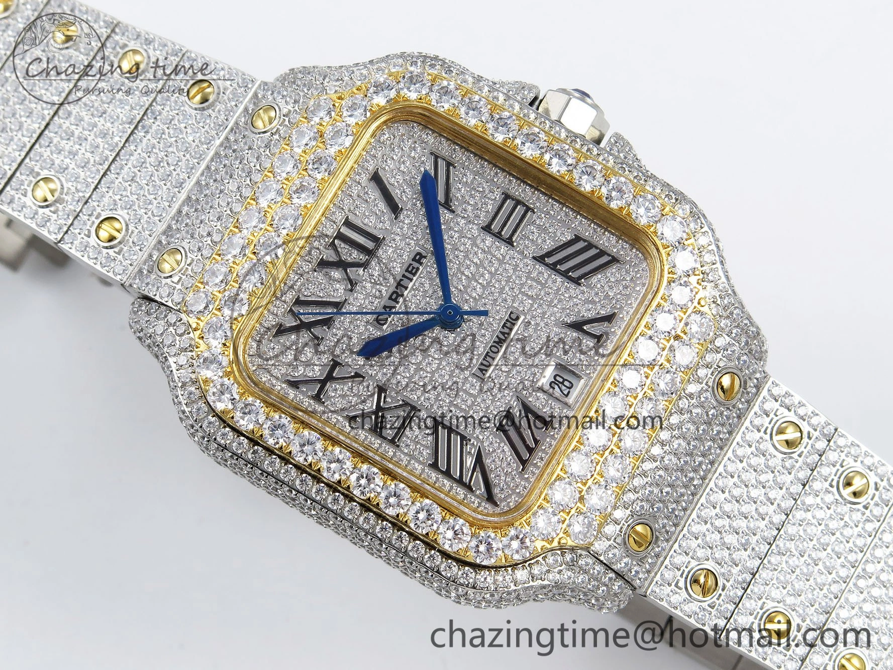 Santos De 40mm TWF 1:1 Best Edition SS Dial 904L SS YG Case and Bracelet A EasyMatch 6013