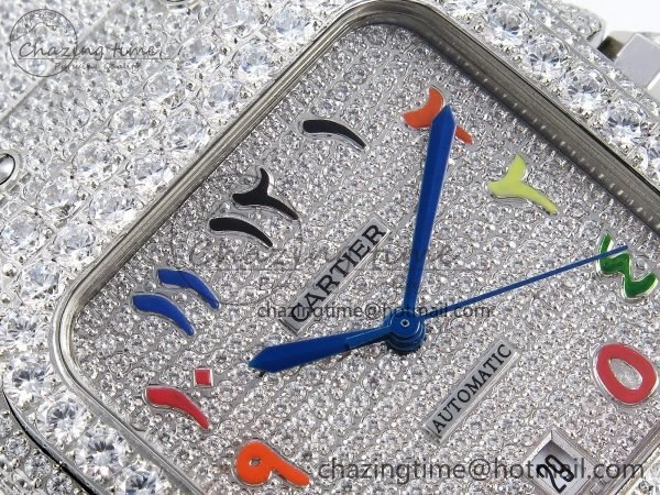 Snug Santos De 40mm TWF 1:1 Best Edition SS Rainbow Dial 904L SS Case and Bracelet A 5999