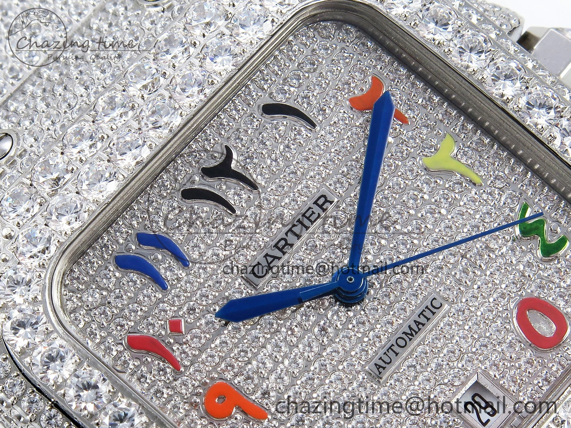 Snug Santos De 40mm TWF 1:1 Best Edition SS Rainbow Dial 904L SS Case and Bracelet A 5999