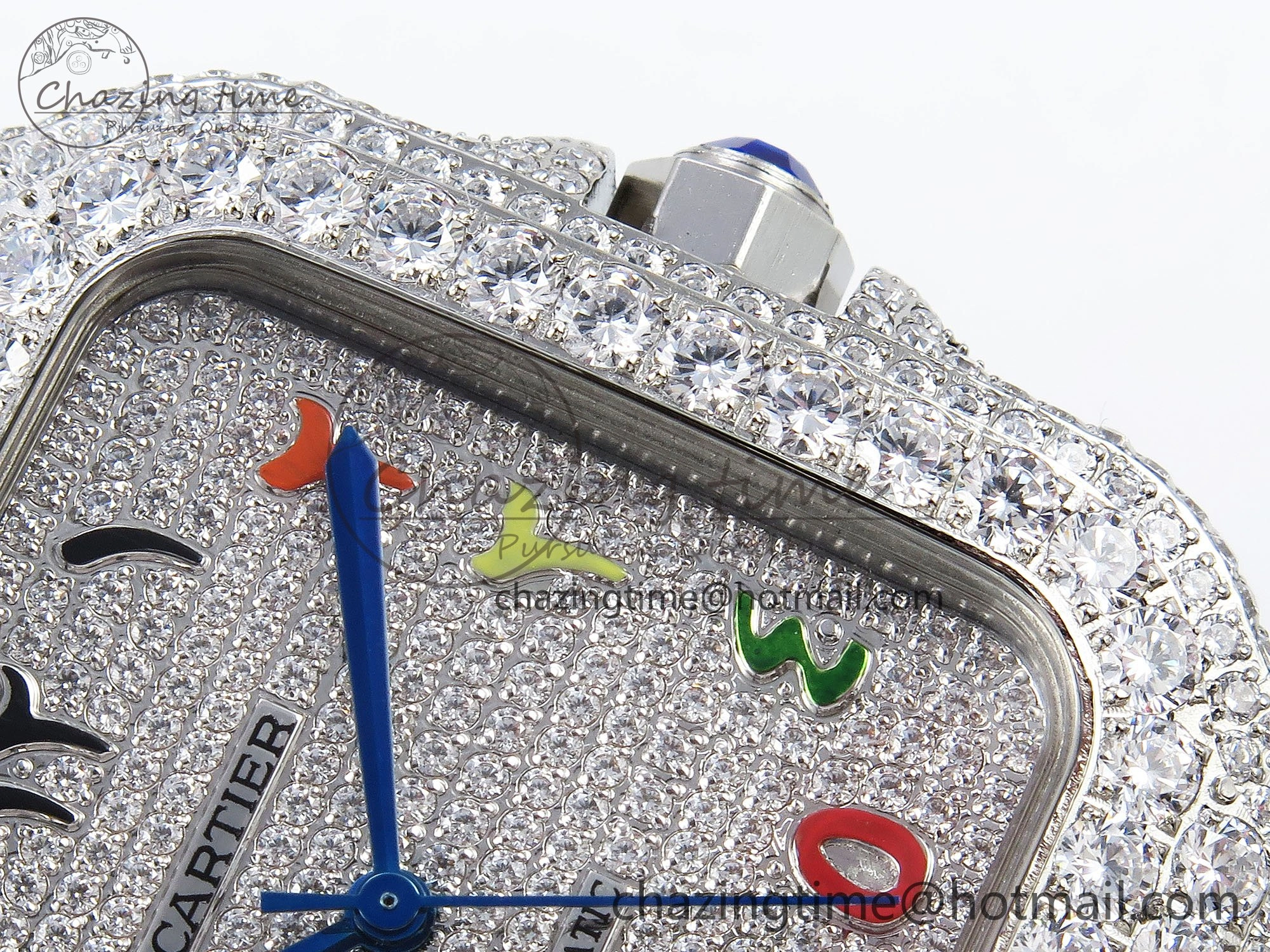 Snug Santos De 40mm TWF 1:1 Best Edition SS Rainbow Dial 904L SS Case and Bracelet A 5999
