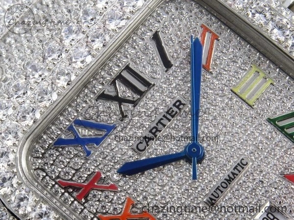 TimelessDesign Santos De 40mm TWF 1:1 Best Edition SS Rainbow Dial 904L SS Case and Bracelet A 5996