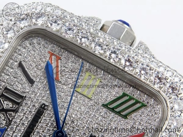 TimelessDesign Santos De 40mm TWF 1:1 Best Edition SS Rainbow Dial 904L SS Case and Bracelet A 5996