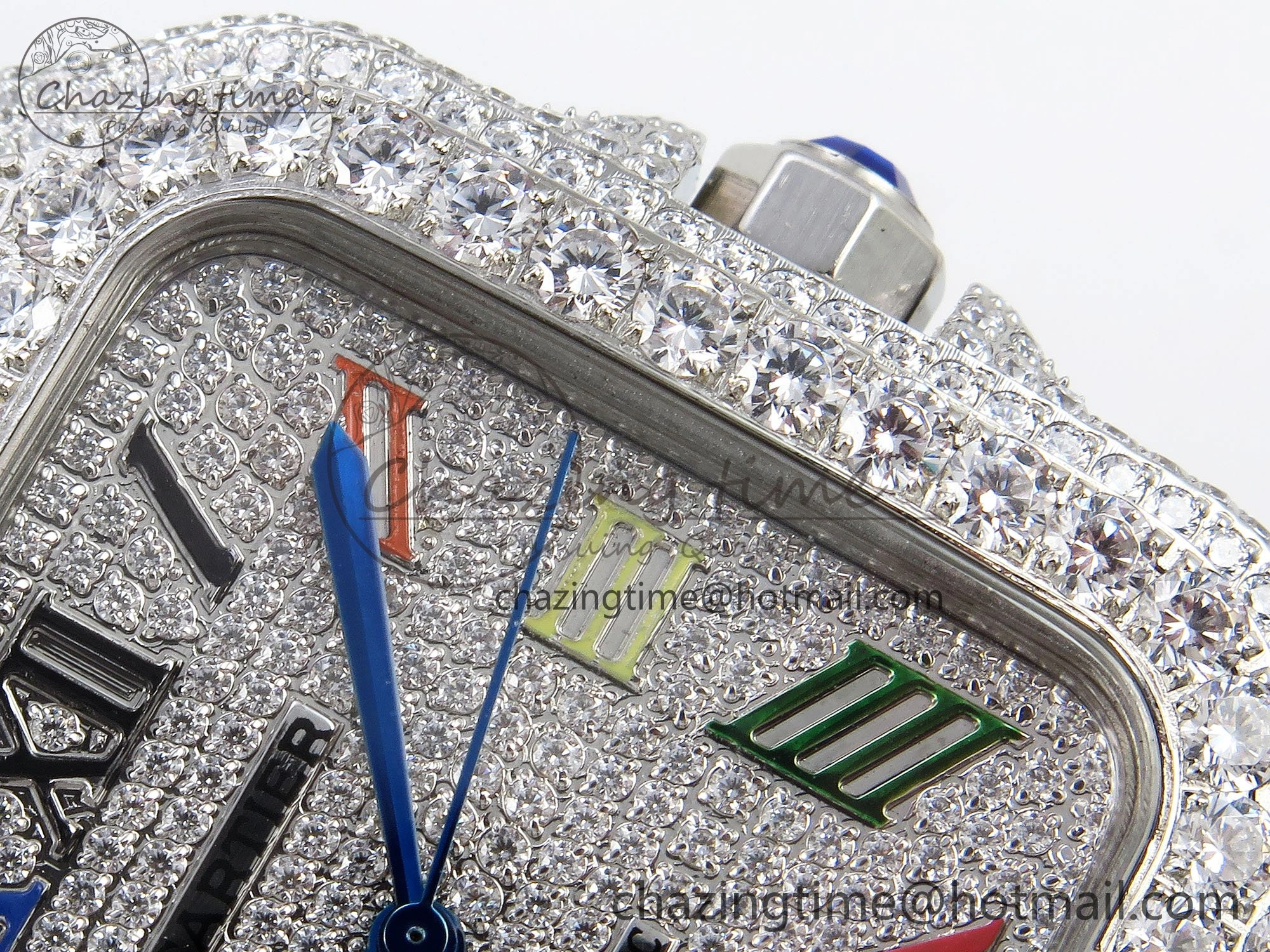TimelessDesign Santos De 40mm TWF 1:1 Best Edition SS Rainbow Dial 904L SS Case and Bracelet A 5996