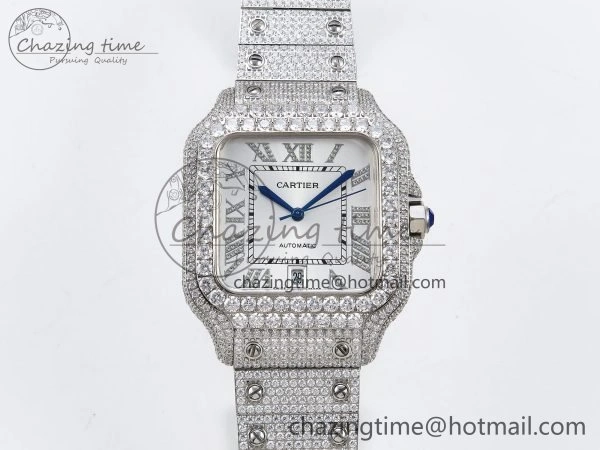 StreetReady Santos De 40mm TWF 1:1 Best Edition White Dial 904L SS Case and Bracelet A 5991