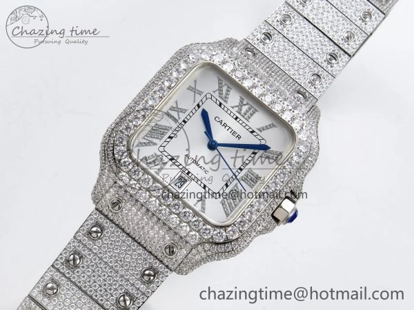 StreetReady Santos De 40mm TWF 1:1 Best Edition White Dial 904L SS Case and Bracelet A 5991