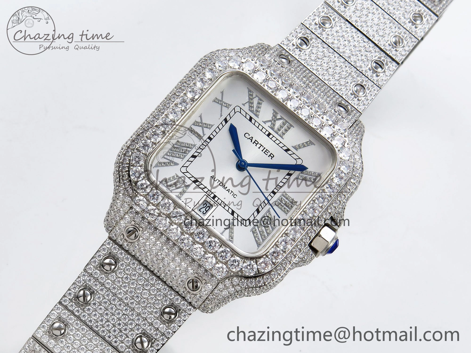 StreetReady Santos De 40mm TWF 1:1 Best Edition White Dial 904L SS Case and Bracelet A 5991