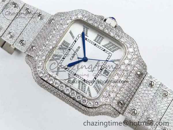 StreetReady Santos De 40mm TWF 1:1 Best Edition White Dial 904L SS Case and Bracelet A 5991