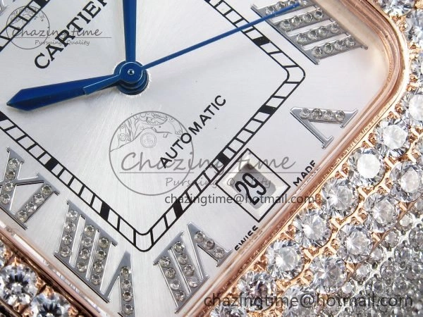 Santos De 40mm TWF 1:1 Best Edition White Dial 904L SS RG Case and Bracelet A ZipUp 6004