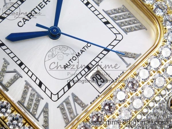 Stylish Santos De 40mm TWF 1:1 Best Edition White Dial 904L SS YG Case and Bracelet A 6017