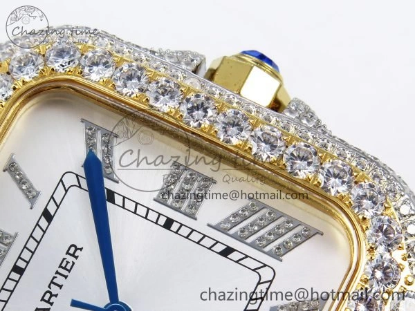 Stylish Santos De 40mm TWF 1:1 Best Edition White Dial 904L SS YG Case and Bracelet A 6017