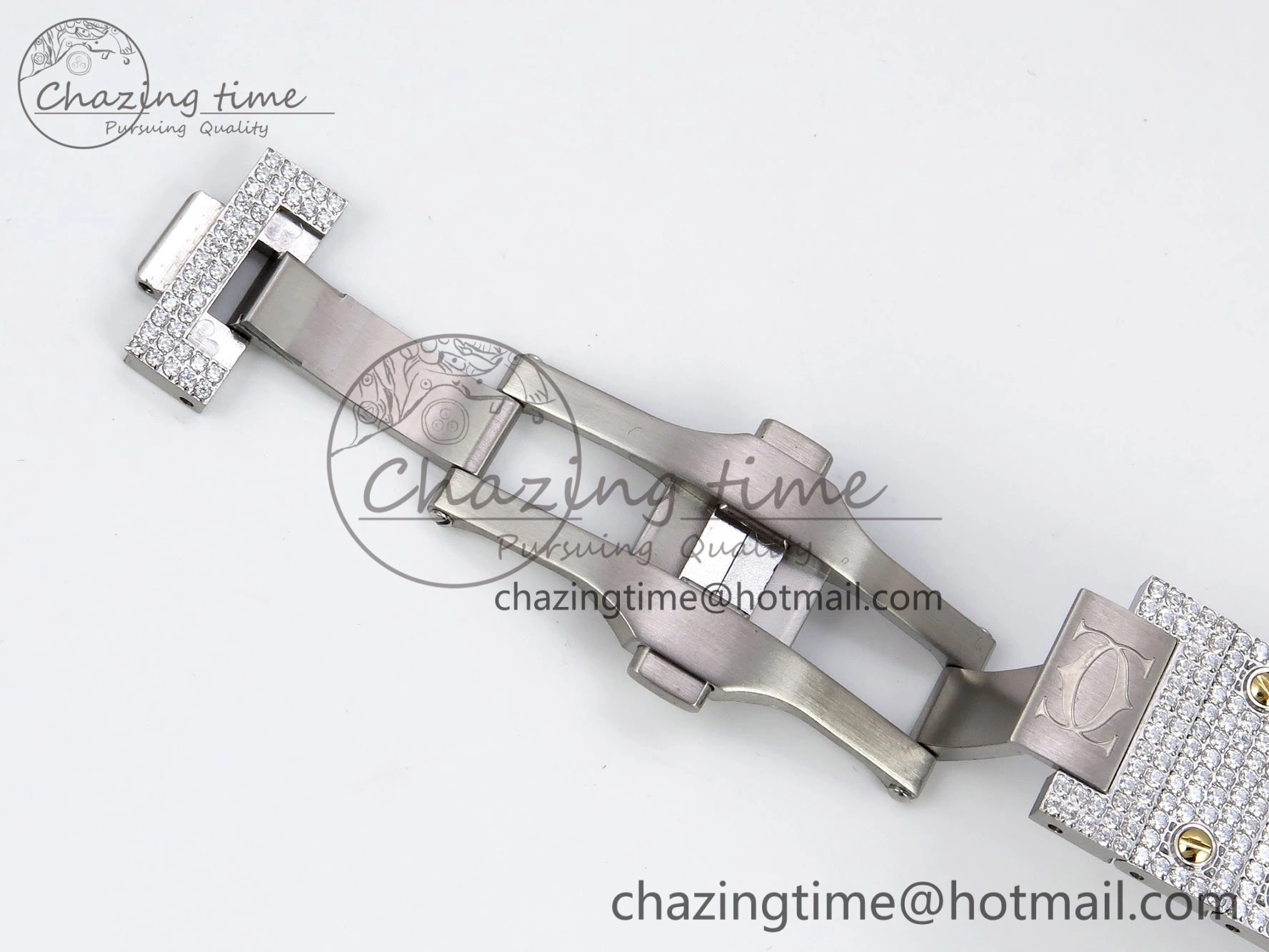 Supportive Santos De 40mm TWF 1:1 Best Edition YG Dial 904L SS YG Case and Bracelet A 6020