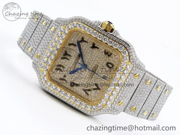 Santos De 40mm TWF 1:1 Best Edition YG Dial 904L SS YG Case and Bracelet A Tailored 6016
