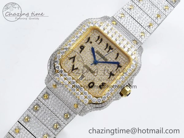 Santos De 40mm TWF 1:1 Best Edition YG Dial 904L SS YG Case and Bracelet A Tailored 6016