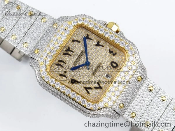 Santos De 40mm TWF 1:1 Best Edition YG Dial 904L SS YG Case and Bracelet A Tailored 6016