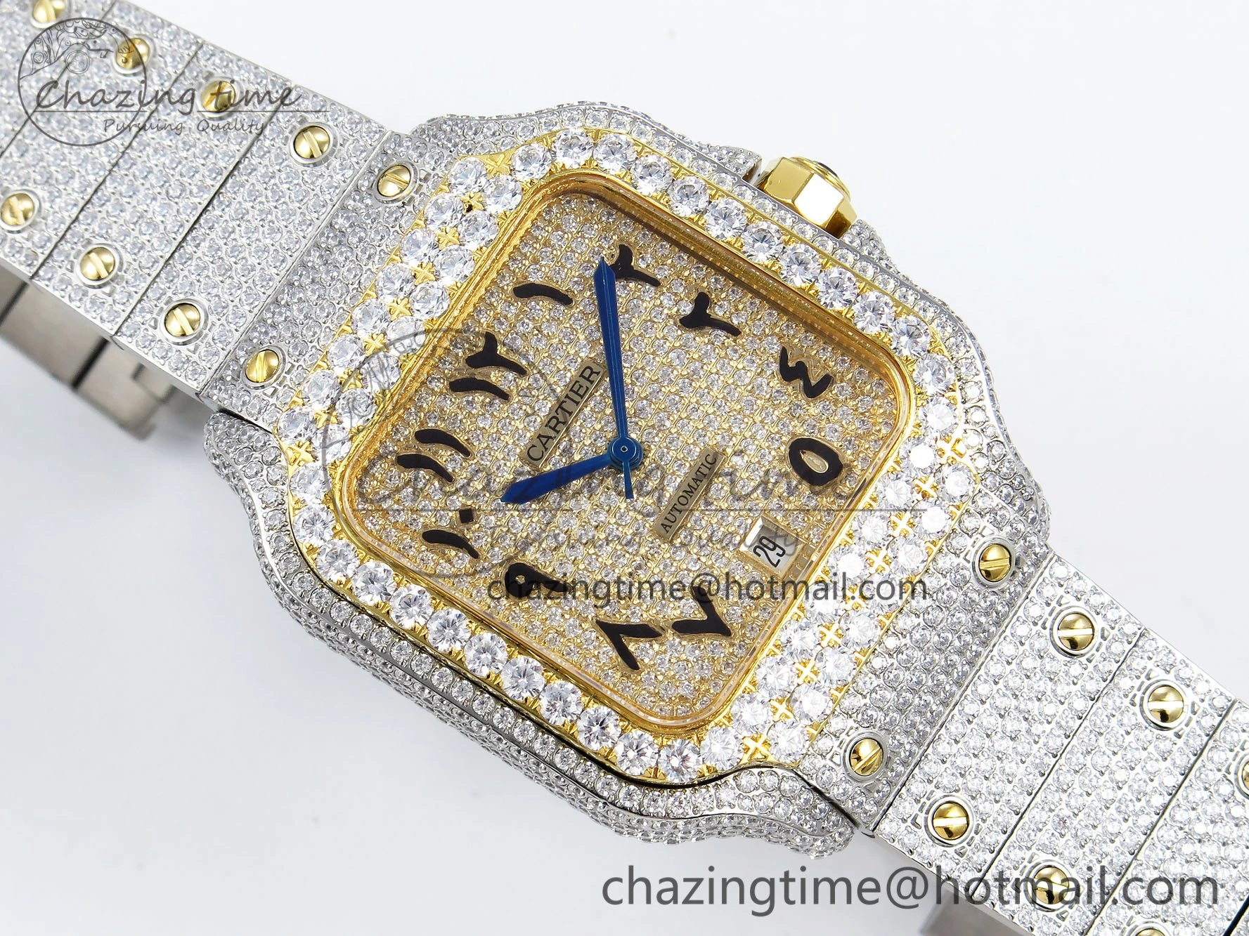 Santos De 40mm TWF 1:1 Best Edition YG Dial 904L SS YG Case and Bracelet A Tailored 6016