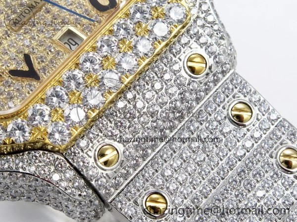Santos De 40mm TWF 1:1 Best Edition YG Dial 904L SS YG Case and Bracelet A Tailored 6016