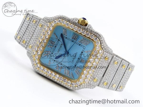 Santos De 40mm TWF 1:1 Best Edition YG Dial 904L SS YG Case and Bracelet A Durable 6014