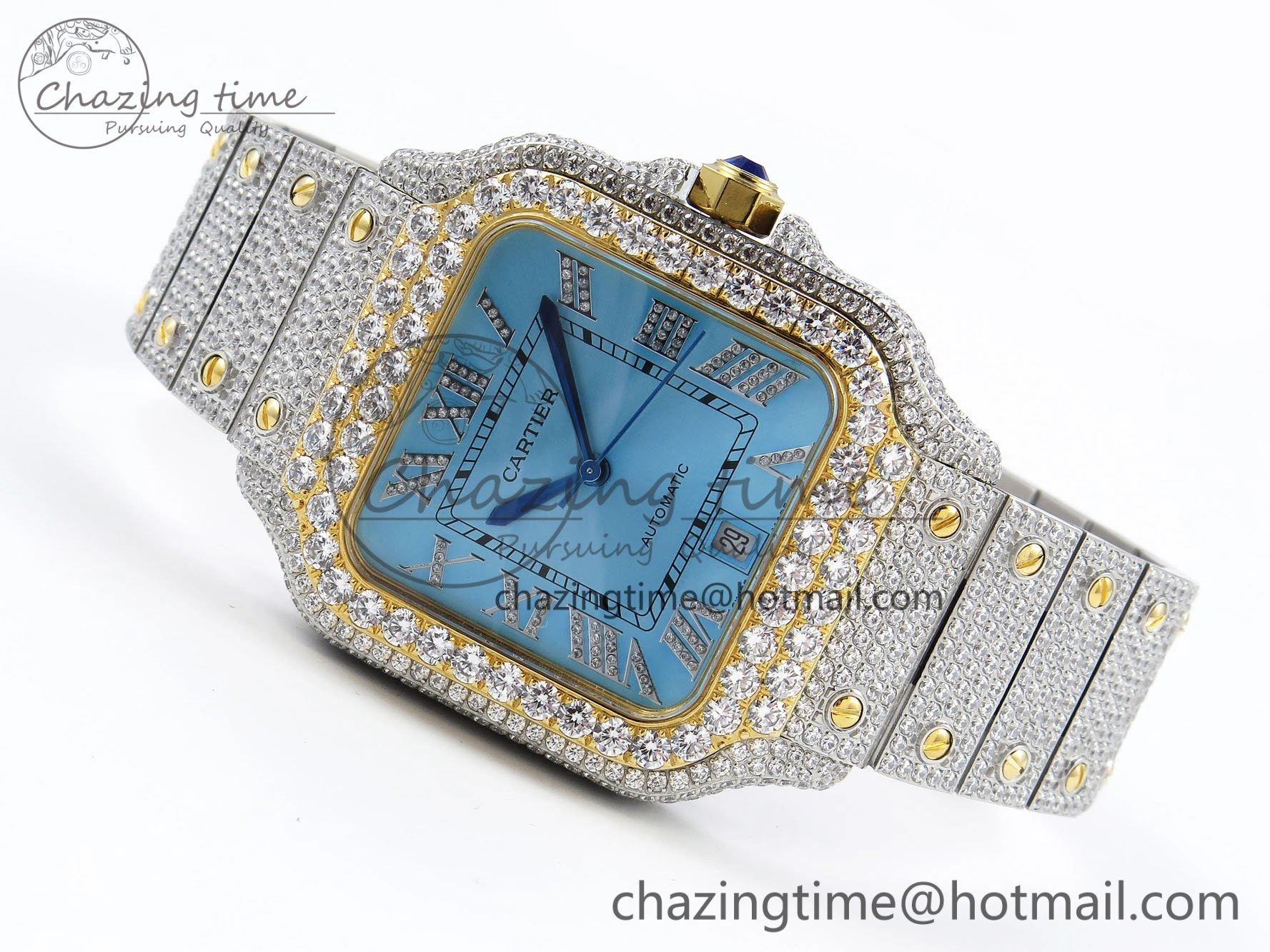 Santos De 40mm TWF 1:1 Best Edition YG Dial 904L SS YG Case and Bracelet A Durable 6014