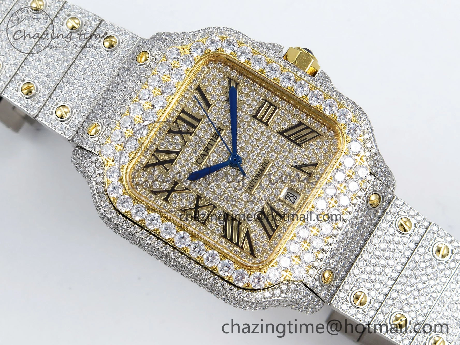 Supportive Santos De 40mm TWF 1:1 Best Edition YG Dial 904L SS YG Case and Bracelet A 6020