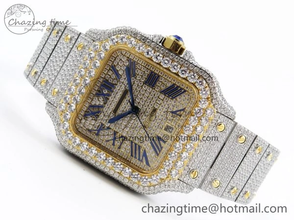 Santos De 40mm TWF 1:1 Best Edition YG Dial 904L SS YG Case and Bracelet A Supportive 6012