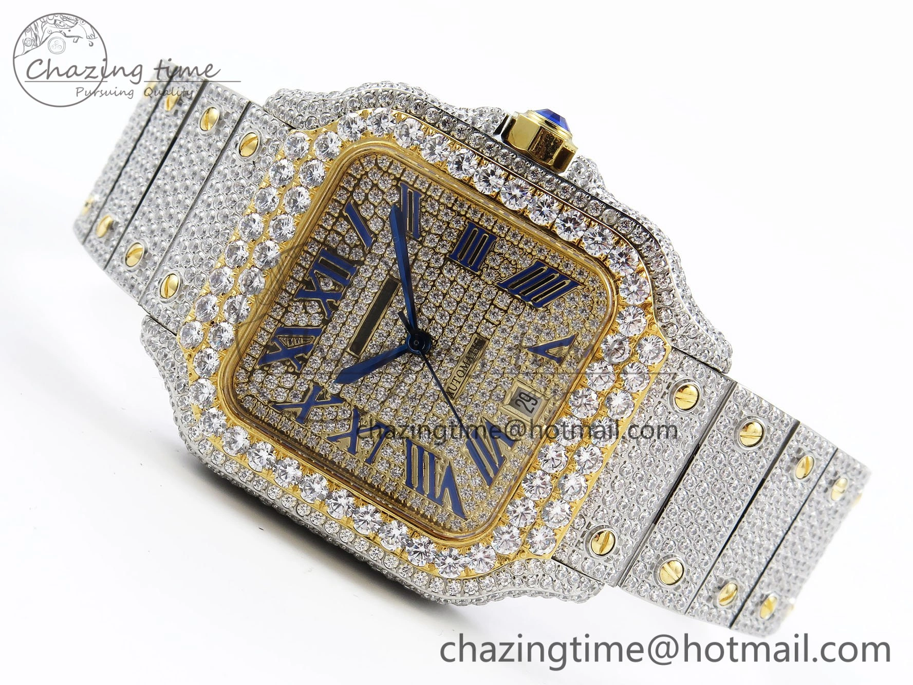 Santos De 40mm TWF 1:1 Best Edition YG Dial 904L SS YG Case and Bracelet A Supportive 6012