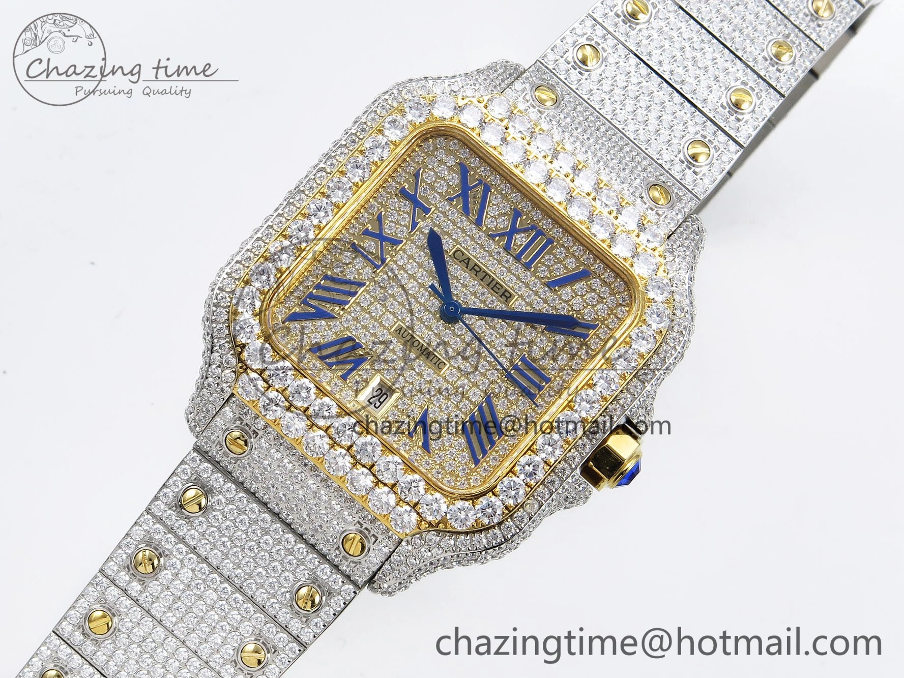 Santos De 40mm TWF 1:1 Best Edition YG Dial 904L SS YG Case and Bracelet A Supportive 6012