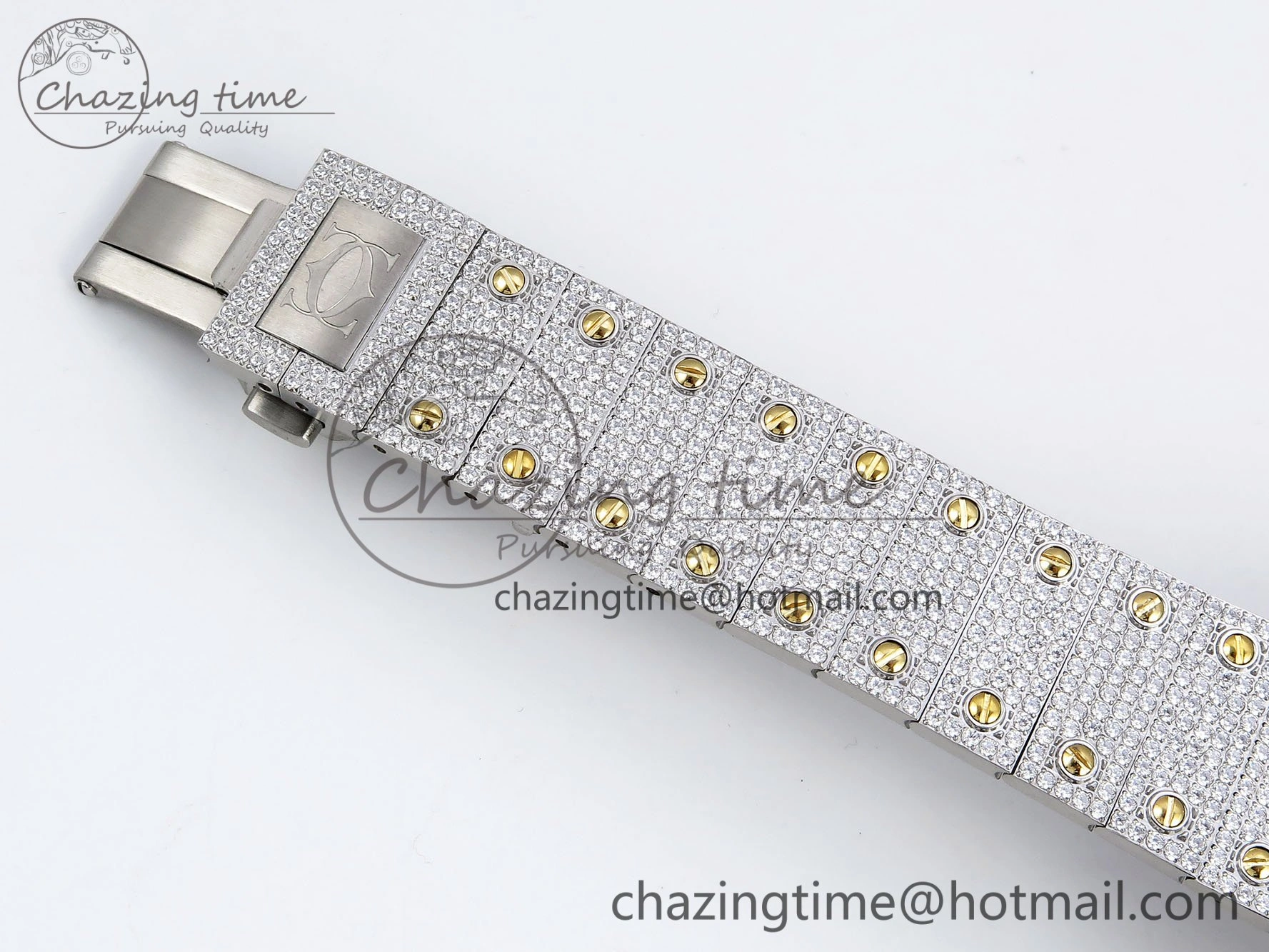 Santos De 40mm TWF 1:1 Best Edition YG Rainbow Dial 904L SS YG Case and Bracelet A Trendy 6009