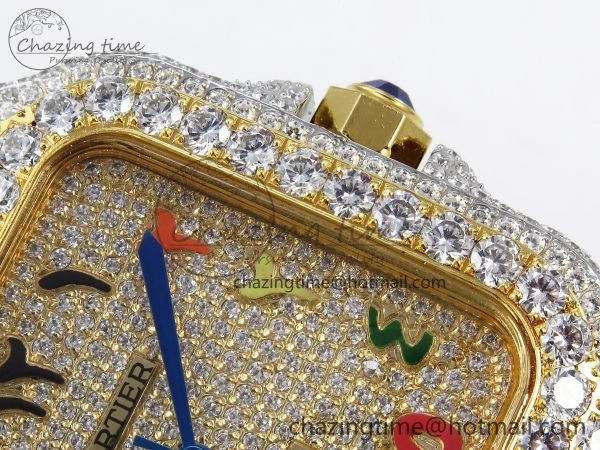 Santos De 40mm TWF 1:1 Best Edition YG Rainbow Dial 904L SS YG Case and Bracelet A Trendy 6009
