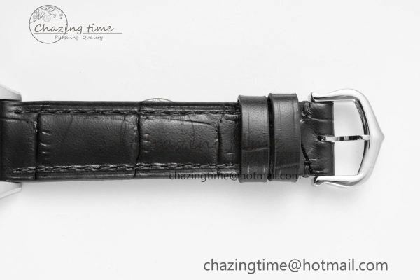 Effortless Santos Dumont 27.5mm IWSF Best Edition Silver Dial on Black Leather Strap Quartz 6055