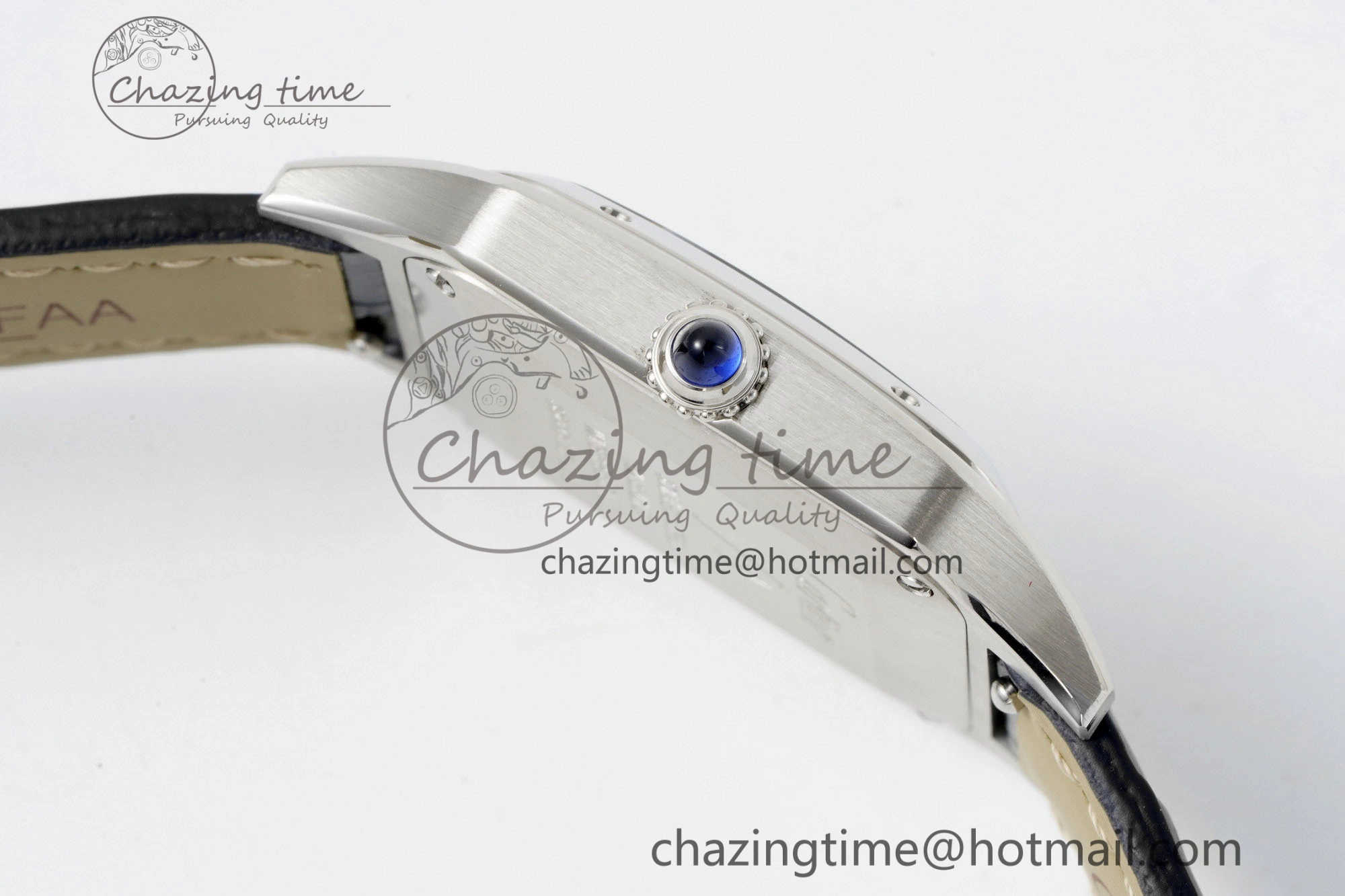 Effortless Santos Dumont 27.5mm IWSF Best Edition Silver Dial on Black Leather Strap Quartz 6055