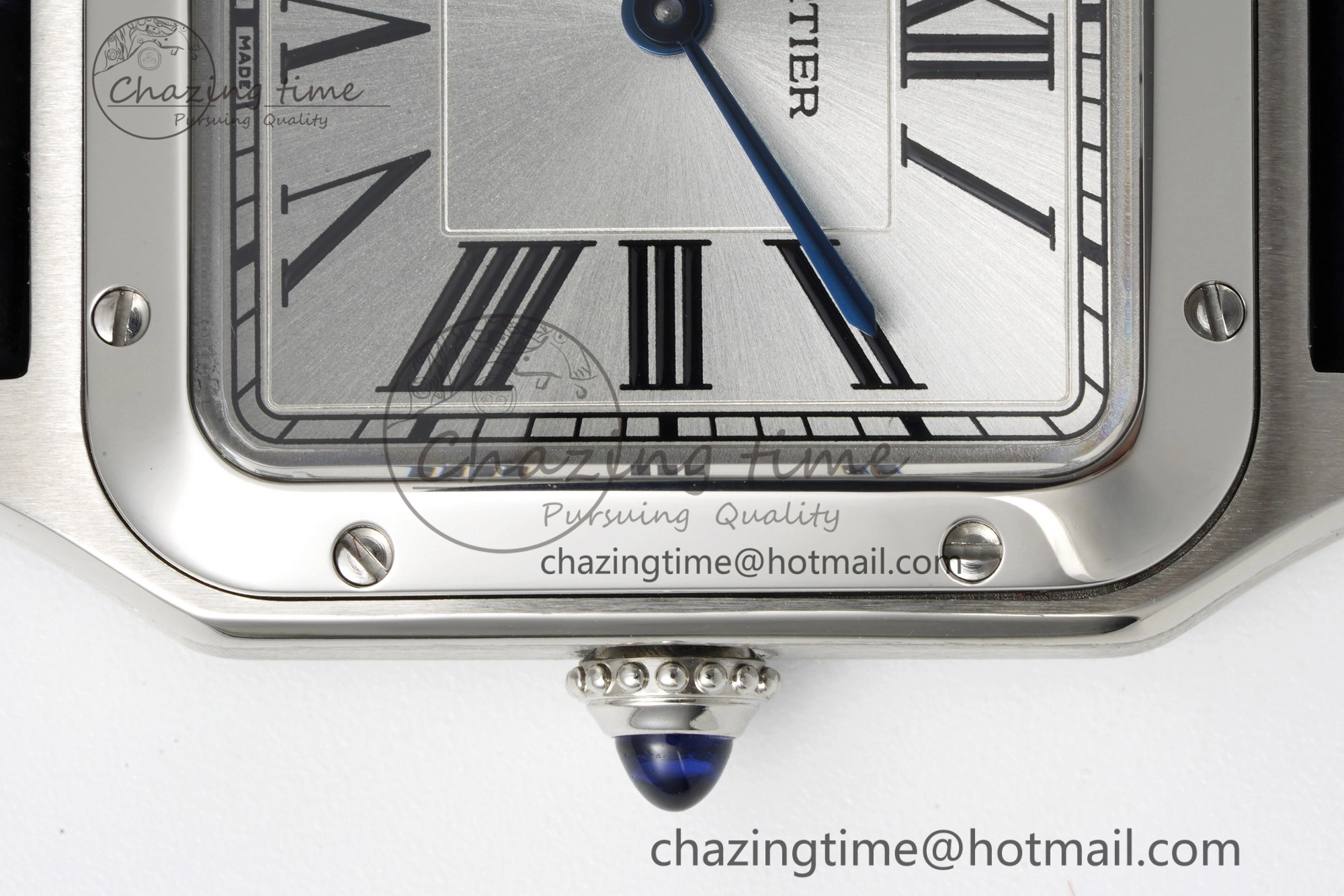 MoistureWicking Santos Dumont 27.5mm IWSF Best Edition Silver Dial on Blue Leather Strap Quartz 6057