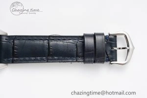MoistureWicking Santos Dumont 27.5mm IWSF Best Edition Silver Dial on Blue Leather Strap Quartz 6057
