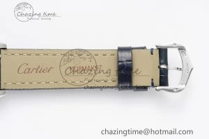 MoistureWicking Santos Dumont 27.5mm IWSF Best Edition Silver Dial on Blue Leather Strap Quartz 6057