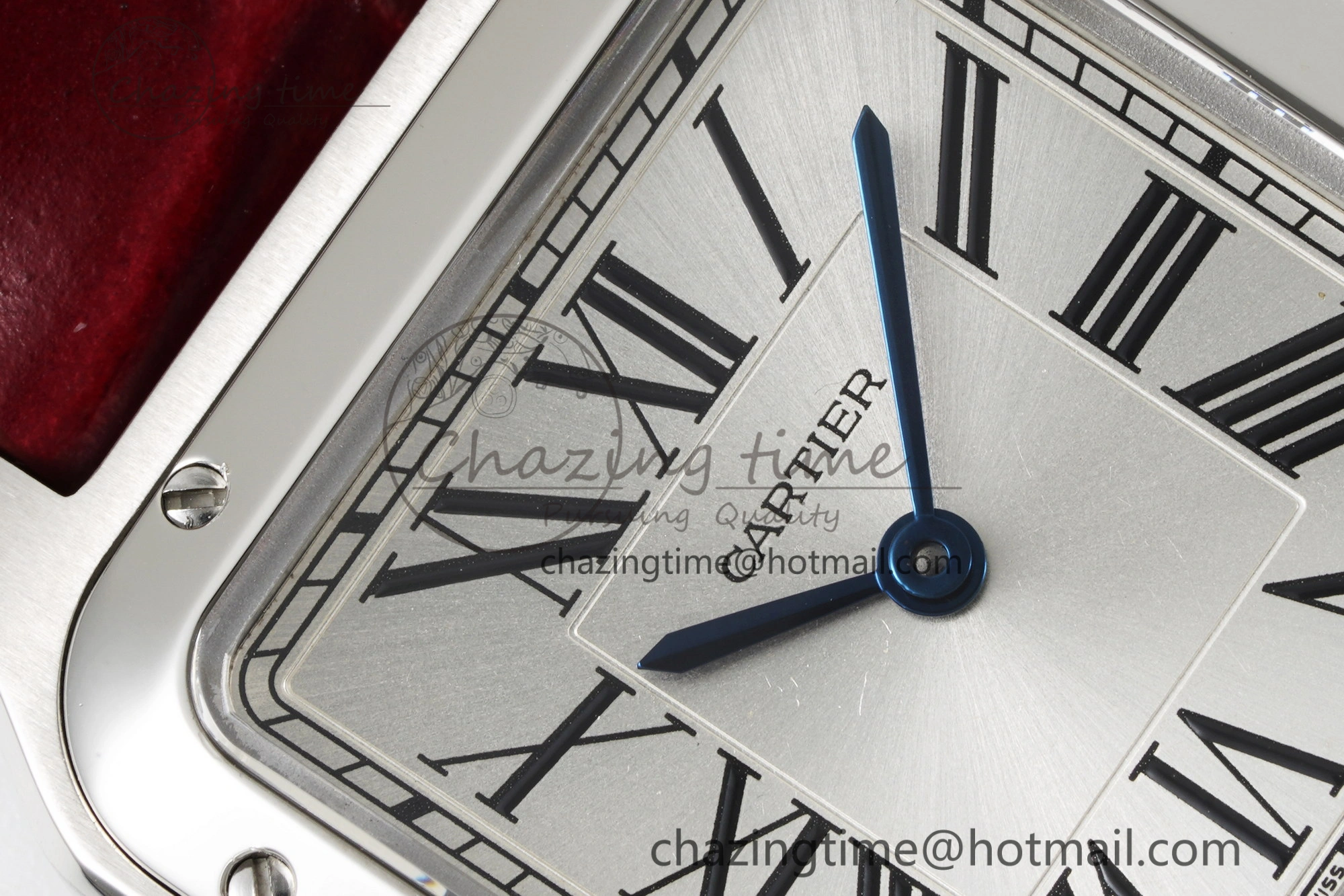 Santos Dumont 27.5mm IWSF Best Edition Silver Dial on Red Leather Strap Quartz Versatile 6058
