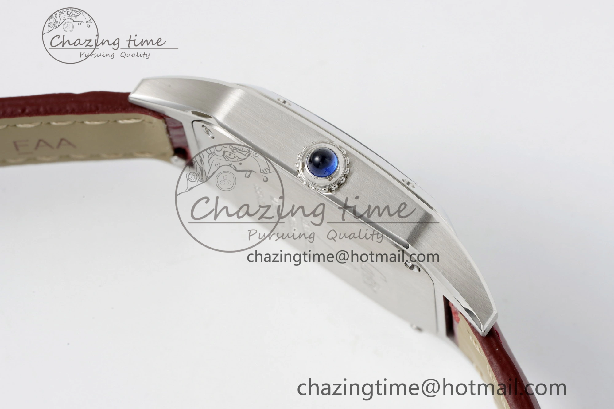 Santos Dumont 27.5mm IWSF Best Edition Silver Dial on Red Leather Strap Quartz Versatile 6058