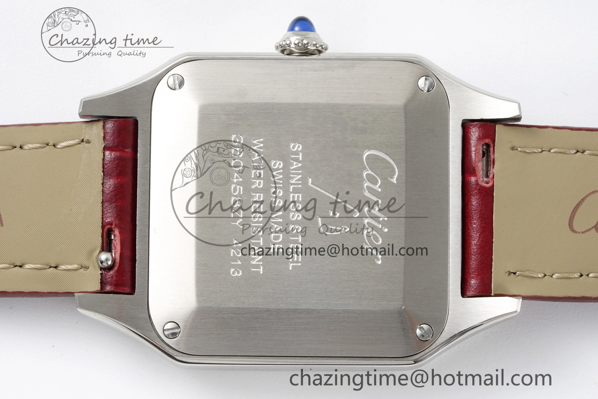 Santos Dumont 27.5mm IWSF Best Edition Silver Dial on Red Leather Strap Quartz Versatile 6058