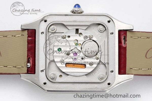 Santos Dumont 27.5mm IWSF Best Edition Silver Dial on Red Leather Strap Quartz Versatile 6058