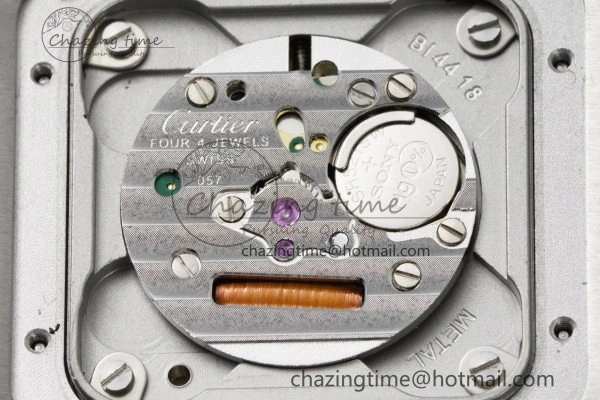 Santos Dumont 27.5mm IWSF Best Edition Silver Dial on Red Leather Strap Quartz Versatile 6058