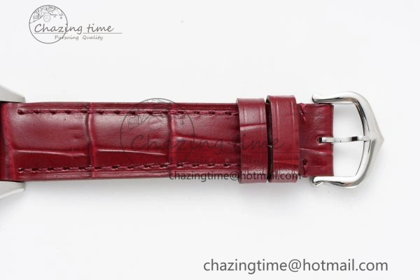 Santos Dumont 27.5mm IWSF Best Edition Silver Dial on Red Leather Strap Quartz Versatile 6058